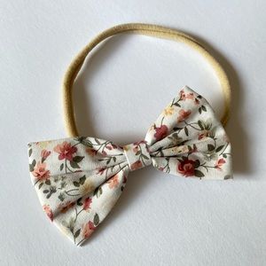 FREE - Vintage Floral Pink Bow Headband for Babies Toddlers Girls